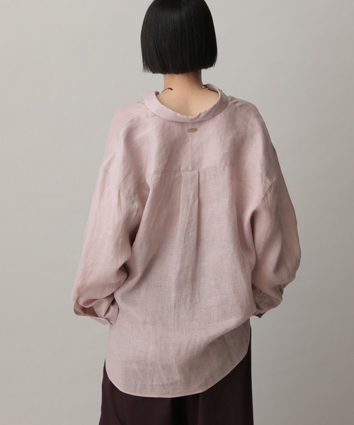 A part by（アパートバイ）の「ルランゼフィールリネンシャツ（シャツ/ブラウス・レディース・ブラウン/ピンク系その他/ライトベージュ・FREE）」の8枚目の写真