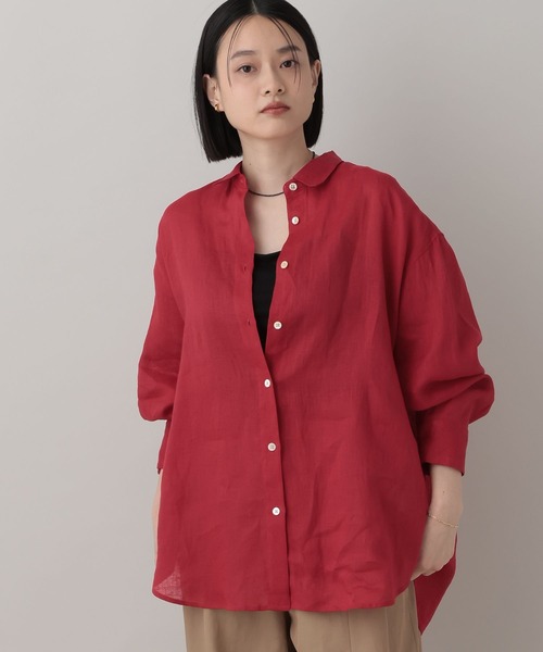 A part by（アパートバイ）の「ルランゼフィールリネンシャツ（シャツ/ブラウス・レディース・ブラウン/ピンク系その他/ライトベージュ/オフホワイト/レッド/ネイビー・FREE）」の17枚目の写真