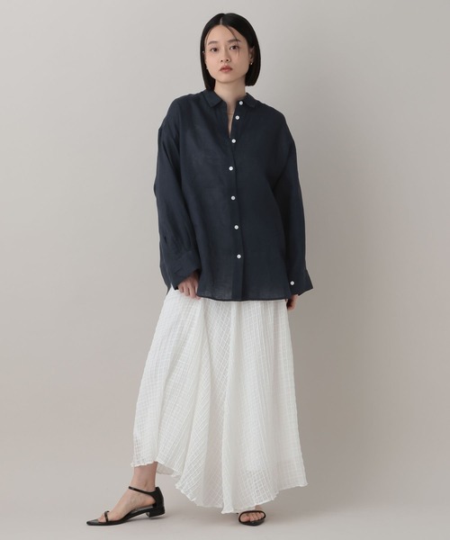 A part by（アパートバイ）の「ルランゼフィールリネンシャツ（シャツ/ブラウス・レディース・ブラウン/ピンク系その他/ライトベージュ/オフホワイト/レッド/ネイビー・FREE）」の18枚目の写真