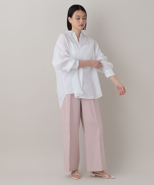 A part by（アパートバイ）の「ルランゼフィールリネンシャツ（シャツ/ブラウス・レディース・ブラウン/ピンク系その他/ライトベージュ/オフホワイト/レッド/ネイビー・FREE）」の9枚目の写真