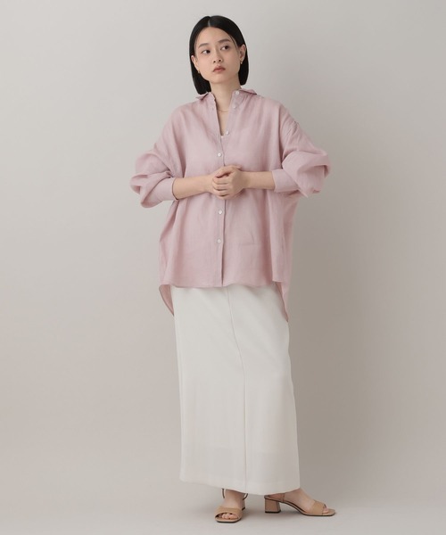 A part by（アパートバイ）の「ルランゼフィールリネンシャツ（シャツ/ブラウス・レディース・ブラウン/ピンク系その他/ライトベージュ/オフホワイト/レッド/ネイビー・FREE）」の11枚目の写真