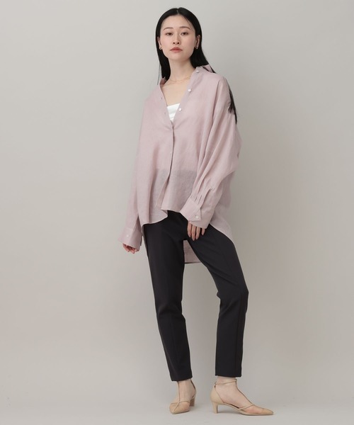 A part by（アパートバイ）の「ルランゼフィールリネンシャツ（シャツ/ブラウス・レディース・ブラウン/ピンク系その他/ライトベージュ/オフホワイト/レッド/ネイビー・FREE）」の12枚目の写真