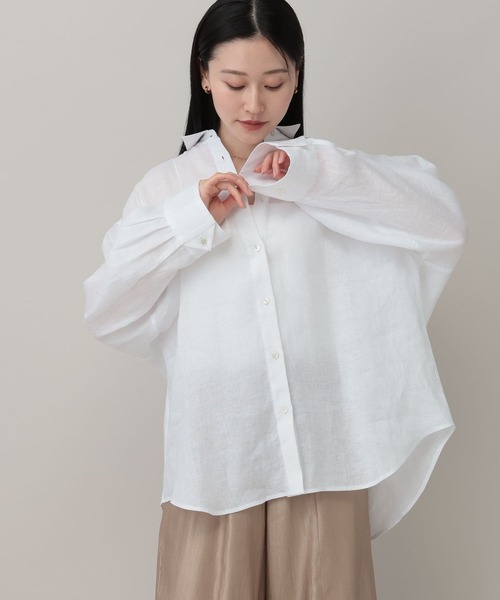 A part by（アパートバイ）の「ルランゼフィールリネンシャツ（シャツ/ブラウス・レディース・ブラウン/ピンク系その他/ライトベージュ/オフホワイト/レッド/ネイビー・FREE）」の15枚目の写真