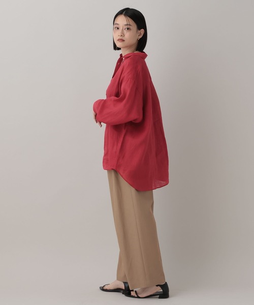 A part by（アパートバイ）の「ルランゼフィールリネンシャツ（シャツ/ブラウス・レディース・ブラウン/ピンク系その他/ライトベージュ/オフホワイト/レッド/ネイビー・FREE）」の16枚目の写真