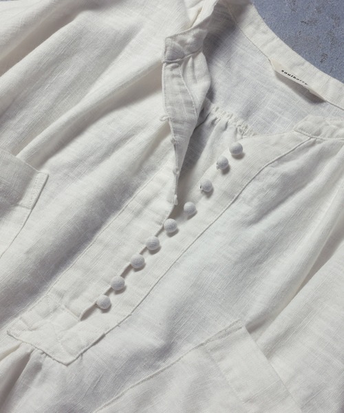 遊びが詰まった白いワンピース（シャツワンピース）｜soulberry