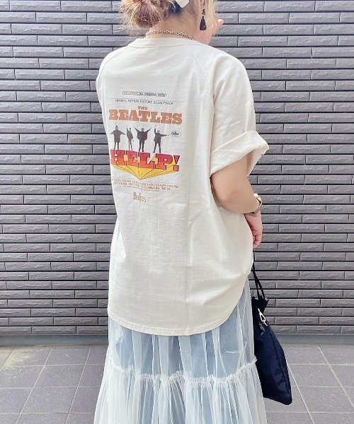 The Beatles(ザビートルズ)の「【別注】THE BEATLES ザ ビートルズ HELPラグランTシャツ(Tシャツ/カットソー・メンズ・オフホワイト/その他2/ネイビー/その他1・M/LL/L)」の7枚目の写真