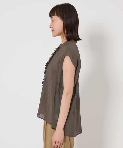 dahl'ia（ダリア）の「【別注】＜dahl'ia＞フリル ブラウス（シャツ/ブラウス・レディース・ダークグレー/ライム・FREE）」の13枚目の写真