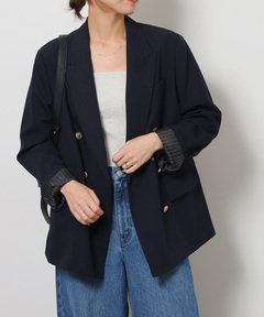 セール】《追加》麻ストレッチダブルブレストジャケット◇（テーラード