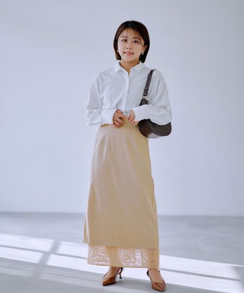 COHINA(コヒナ)の「ピーチスキンセパレートレーススカート 【低身長・小柄女性】(スカート・レディース・ベージュ/ホワイト/ブラック・XS/S)」の5枚目の写真