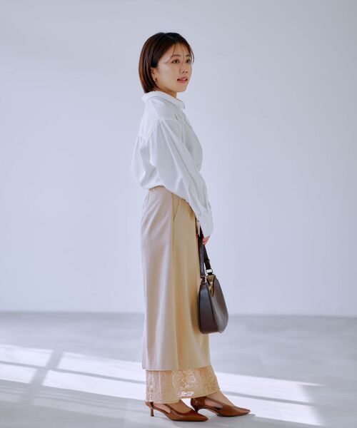 COHINA(コヒナ)の「ピーチスキンセパレートレーススカート 【低身長・小柄女性】(スカート・レディース・ベージュ/ホワイト/ブラック・XS/S)」の4枚目の写真