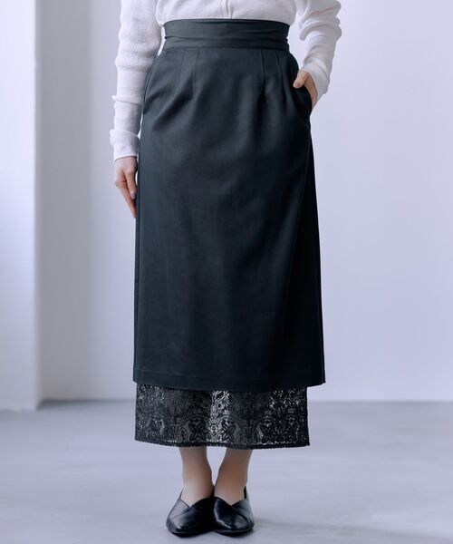 COHINA(コヒナ)の「ピーチスキンセパレートレーススカート 【低身長・小柄女性】(スカート・レディース・ベージュ/ホワイト/ブラック・XS/S)」の2枚目の写真