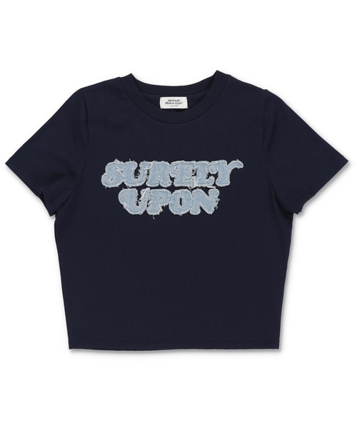 SPINNS（スピンズ）の「半袖ピタTシャツ/デニムワッペン（Tシャツ/カットソー・レディース・カーキ/レッド/オフホワイト/ブラック/ブルー系その他/ホワイト系その他・ONESIZE）」の5枚目の写真