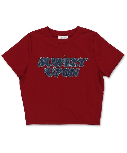 SPINNS（スピンズ）の「半袖ピタTシャツ/デニムワッペン（Tシャツ/カットソー・レディース・カーキ/レッド/オフホワイト/ブラック/ブルー系その他/ホワイト系その他・ONESIZE）」の6枚目の写真