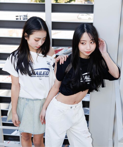 algy(アルジー)の「ゲームワンショル半袖T(Tシャツ/カットソー・キッズ・オフホワイト/サックスブルー/ブラック・MEDIUM/SMALL/X-SMALL/XX-SMALL)」の2枚目の写真