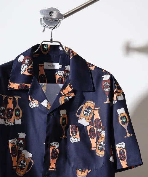 ATELANE（アテレーン）の「ATELANE ルーズシルエット総柄開襟アロハシャツ（シャツ/ブラウス・レディース・ブラック/グレー/ブルー/ワイン/グリーン/ブラック系1/ベージュ/ブラック系/ネイビー/アイボリー/ネイビー系/ベージュ系/ブラウン/アイボリー系・M/L/XL）」の11枚目の写真