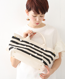 Ray BEAMS | Ray BEAMS / パール ボーダー トート(トートバッグ)