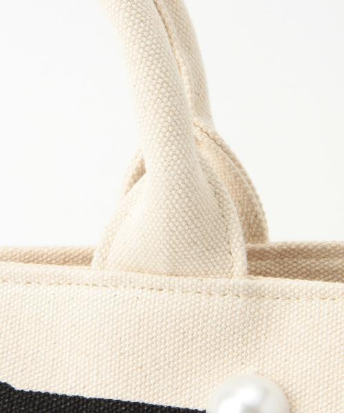 Ray BEAMS(レイビームス)の「Ray BEAMS / パール ボーダー トート(トートバッグ・レディース・ホワイト/インディゴブルー・ONE SIZE)」の18枚目の写真