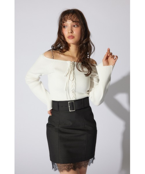 rienda（リエンダ）の「メニーウェイオフショルニットトップス 春服（ニット/セーター・レディース・ブラウン/ホワイト/ライトピンク/ブラック・FREE）」の7枚目の写真