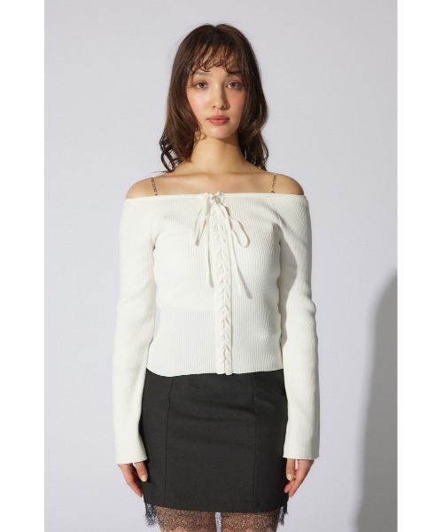 rienda（リエンダ）の「メニーウェイオフショルニットトップス 春服（ニット/セーター・レディース・ブラウン/ホワイト/ライトピンク/ブラック・FREE）」の9枚目の写真