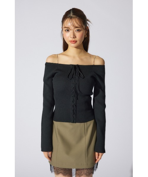 rienda（リエンダ）の「メニーウェイオフショルニットトップス 春服（ニット/セーター・レディース・ブラウン/ホワイト/ライトピンク/ブラック・FREE）」の14枚目の写真