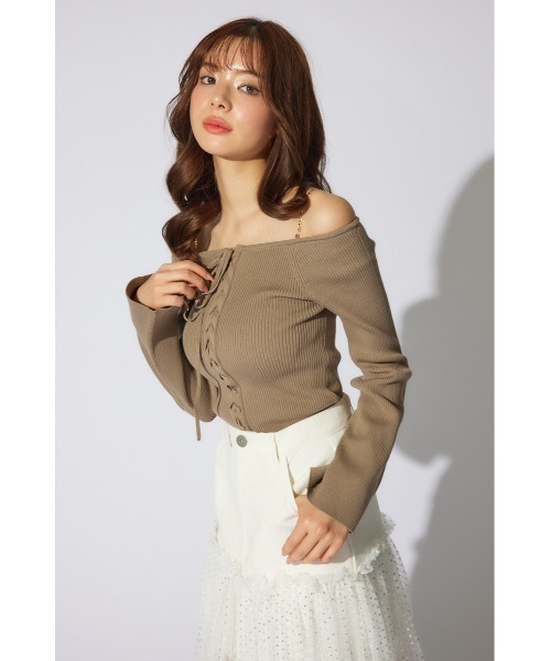 rienda（リエンダ）の「メニーウェイオフショルニットトップス 春服（ニット/セーター・レディース・ブラウン/ホワイト/ライトピンク/ブラック・FREE）」の16枚目の写真
