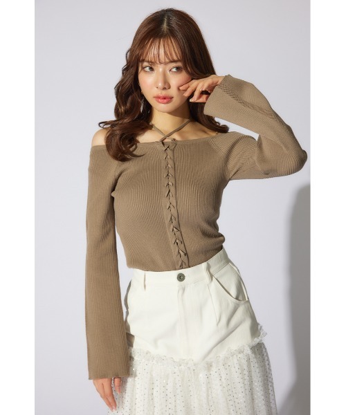 rienda（リエンダ）の「メニーウェイオフショルニットトップス 春服（ニット/セーター・レディース・ブラウン/ホワイト/ライトピンク/ブラック・FREE）」の20枚目の写真