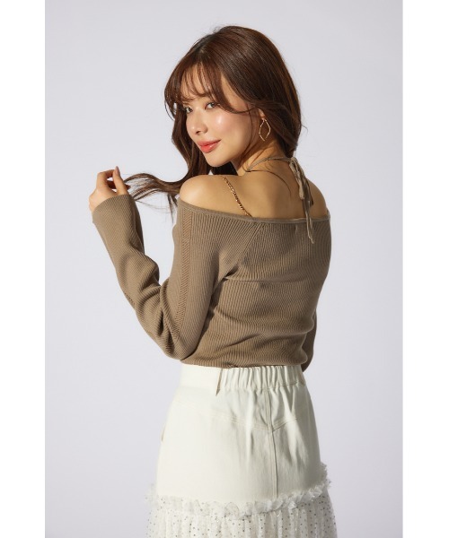 rienda（リエンダ）の「メニーウェイオフショルニットトップス 春服（ニット/セーター・レディース・ブラウン/ホワイト/ライトピンク/ブラック・FREE）」の21枚目の写真