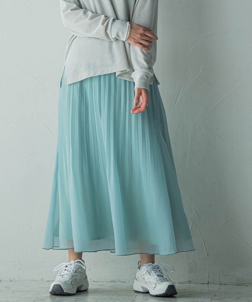 MAYSON GREY（メイソングレイ）の「消しプリーツスカート≪手洗い可能≫（スカート・レディース・ベージュ/グリーン/ホワイト/ブルー・M）」の13枚目の写真