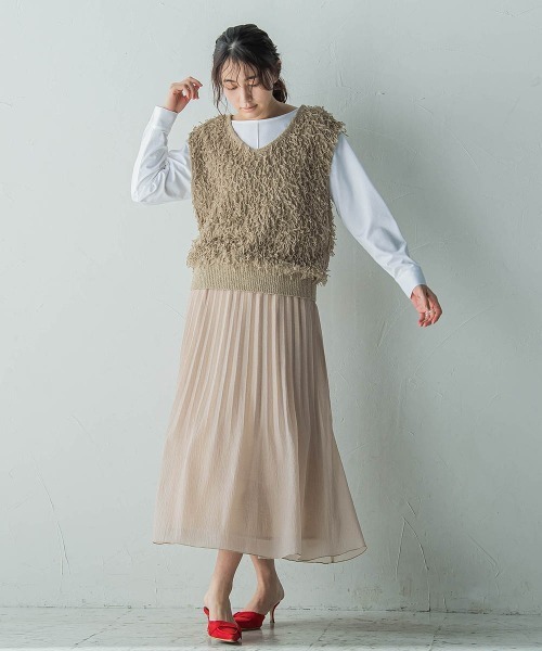 MAYSON GREY（メイソングレイ）の「消しプリーツスカート≪手洗い可能≫（スカート・レディース・ベージュ/グリーン/ホワイト/ブルー・M）」の21枚目の写真