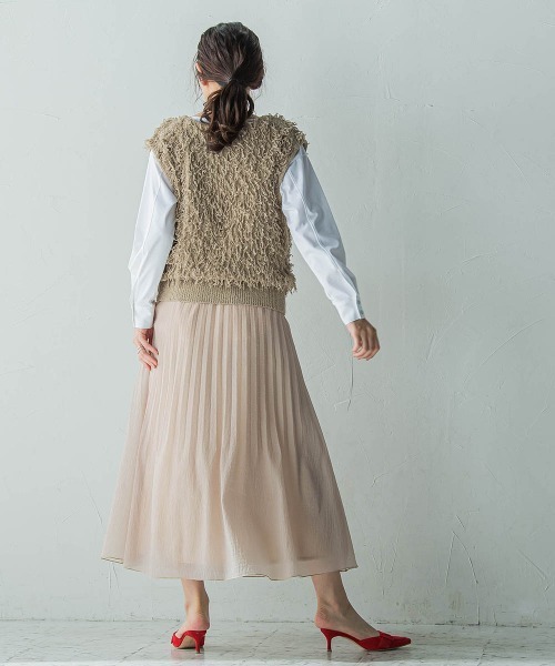 MAYSON GREY（メイソングレイ）の「消しプリーツスカート≪手洗い可能≫（スカート・レディース・ベージュ/グリーン/ホワイト/ブルー・M）」の22枚目の写真