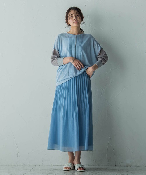 MAYSON GREY（メイソングレイ）の「消しプリーツスカート≪手洗い可能≫（スカート・レディース・ベージュ/グリーン/ホワイト/ブルー・M）」の9枚目の写真