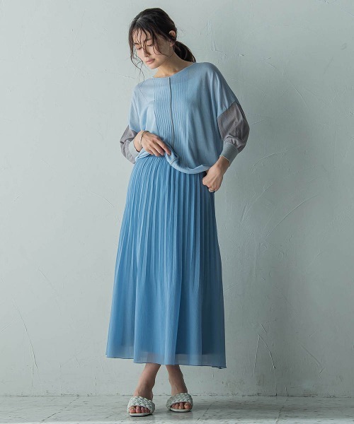 MAYSON GREY（メイソングレイ）の「消しプリーツスカート≪手洗い可能≫（スカート・レディース・ベージュ/グリーン/ホワイト/ブルー・M）」の10枚目の写真