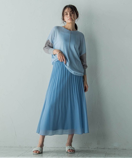 MAYSON GREY（メイソングレイ）の「消しプリーツスカート≪手洗い可能≫（スカート・レディース・ベージュ/グリーン/ホワイト/ブルー・M）」の11枚目の写真