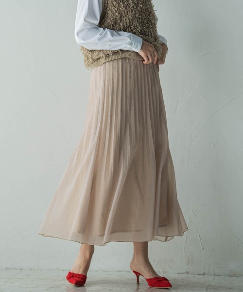 MAYSON GREY（メイソングレイ）の「消しプリーツスカート≪手洗い可能≫（スカート・レディース・ベージュ/グリーン/ホワイト/ブルー・M）」の18枚目の写真