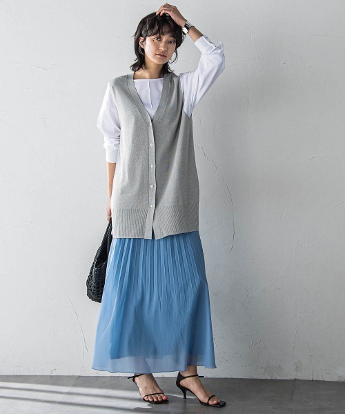 MAYSON GREY（メイソングレイ）の「消しプリーツスカート≪手洗い可能≫（スカート・レディース・ベージュ/グリーン/ホワイト/ブルー・M）」の6枚目の写真