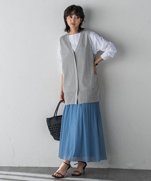 MAYSON GREY（メイソングレイ）の「消しプリーツスカート≪手洗い可能≫（スカート・レディース・ベージュ/グリーン/ホワイト/ブルー・M）」の8枚目の写真