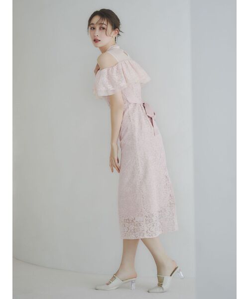 【藤井サチコラボ】オフショルレースドレス dazzlin ドレス 「藤井サチコラボ」オフショルレースドレス