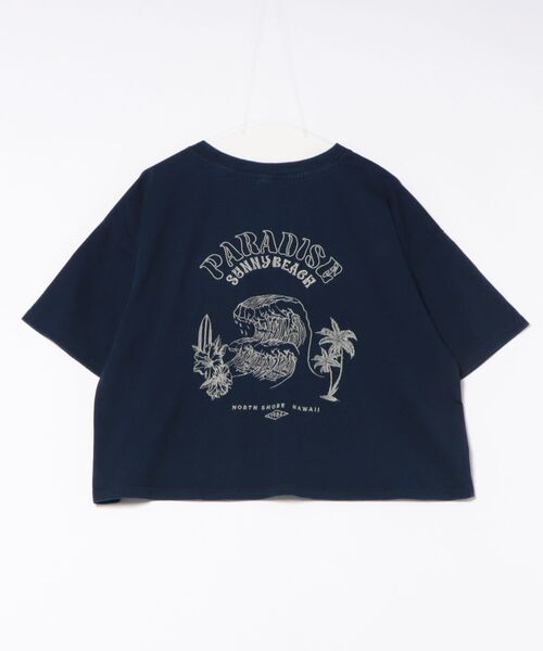 Kahiko(カヒコ)の「【Kahiko】SURF&Palms ユーイングTシャツ(Tシャツ/カットソー・レディース・ライトブルー/グレー/ダークブルー・FREE)」の1枚目の写真