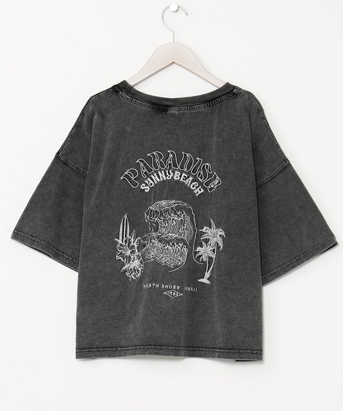Kahiko(カヒコ)の「【Kahiko】SURF&Palms ユーイングTシャツ(Tシャツ/カットソー・レディース・ライトブルー/グレー/ダークブルー・FREE)」の2枚目の写真