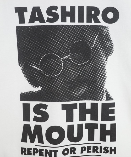 NISHIMOTO IS THE MOUTH（ニシモト イズ ザ マウス）の「S/S TEE | TASHIRO IS THE MOUTH（Tシャツ/カットソー・メンズ・ホワイト/ブラック・MEDIUM/LARGE/X-LARGE）」の8枚目の写真