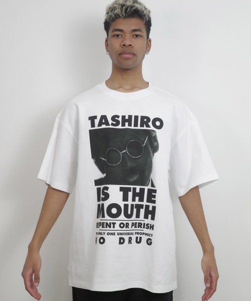 NISHIMOTO IS THE MOUTH（ニシモト イズ ザ マウス）の「S/S TEE | TASHIRO IS THE MOUTH（Tシャツ/カットソー・メンズ・ホワイト/ブラック・MEDIUM/LARGE/X-LARGE）」の3枚目の写真