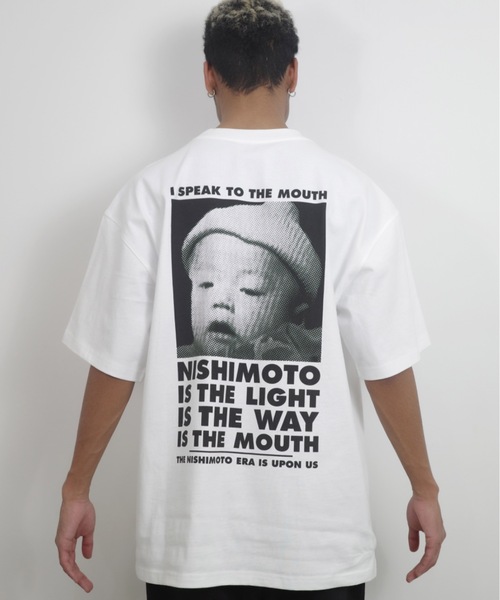 NISHIMOTO IS THE MOUTH（ニシモト イズ ザ マウス）の「S/S TEE | TASHIRO IS THE MOUTH（Tシャツ/カットソー・メンズ・ホワイト/ブラック・MEDIUM/LARGE/X-LARGE）」の5枚目の写真
