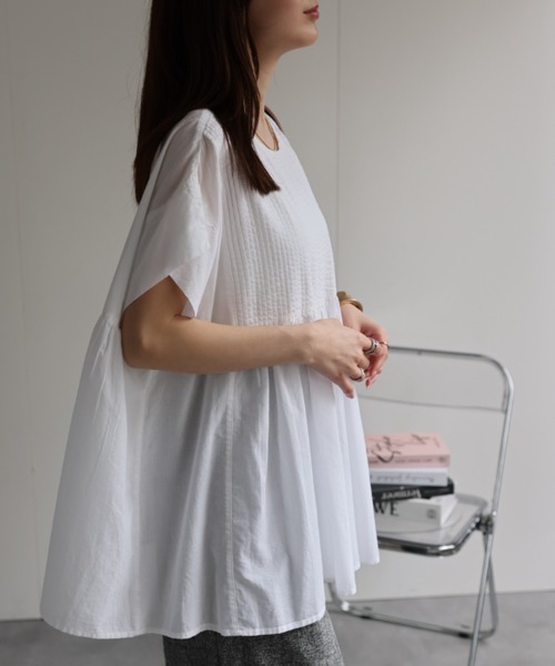セール】＜sakishimatokyo premium＞ピンタックギャザーペプラム
