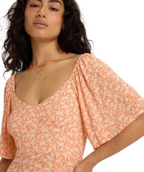 ROXY（ロキシー）の「MERCADO MINI CRINKLE/ロキシーワンピース（ワンピース・レディース・オレンジ・MEDIUM/X-SMALL/SMALL）」の7枚目の写真