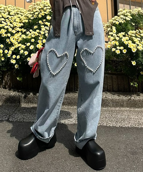 Alley Tokyo（アリートーキョー）の「キラキラビジュ―＆ハートデニム（デニムパンツ・レディース・ブルー系その他/サックスブルー・FREE）」の16枚目の写真
