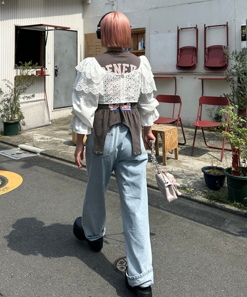 Alley Tokyo（アリートーキョー）の「キラキラビジュ―＆ハートデニム（デニムパンツ・レディース・ブルー系その他/サックスブルー・FREE）」の4枚目の写真