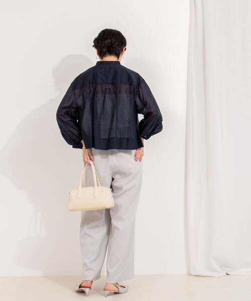 NOLLEY’S(ノーリーズ)の「ピンタックブラウス(シャツ/ブラウス・レディース・ネイビー/ホワイト/サックスブルー・38)」の5枚目の写真