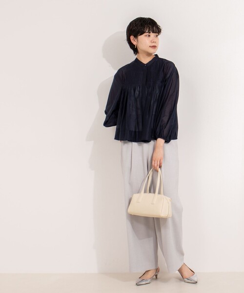 NOLLEY’S(ノーリーズ)の「ピンタックブラウス(シャツ/ブラウス・レディース・ネイビー/ホワイト/サックスブルー・38)」の7枚目の写真