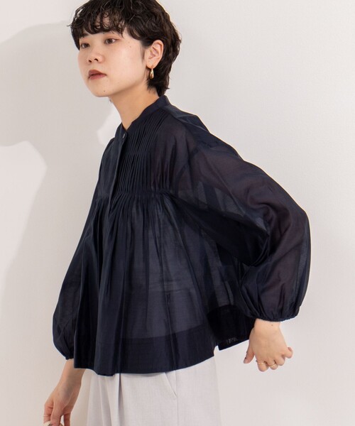 NOLLEY’S(ノーリーズ)の「ピンタックブラウス(シャツ/ブラウス・レディース・ネイビー/ホワイト/サックスブルー・38)」の11枚目の写真