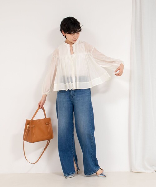 NOLLEY’S(ノーリーズ)の「ピンタックブラウス(シャツ/ブラウス・レディース・ネイビー/ホワイト/サックスブルー・38)」の13枚目の写真